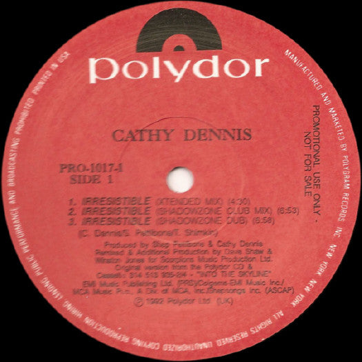Cathy Dennis : Irresistible (12", Promo)