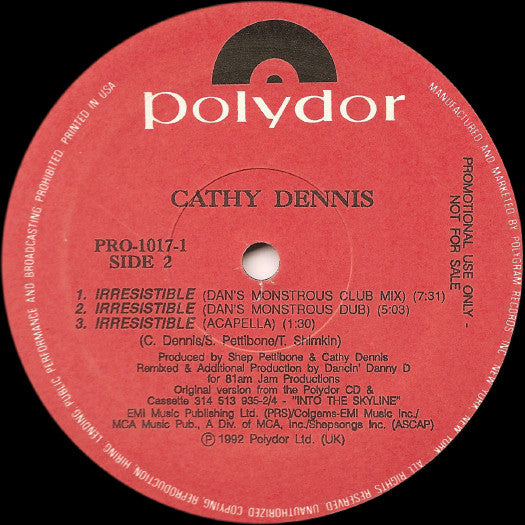 Cathy Dennis : Irresistible (12", Promo)