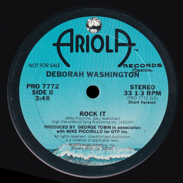Deborah Washington : Rock It (12", Single, Ltd, Promo)