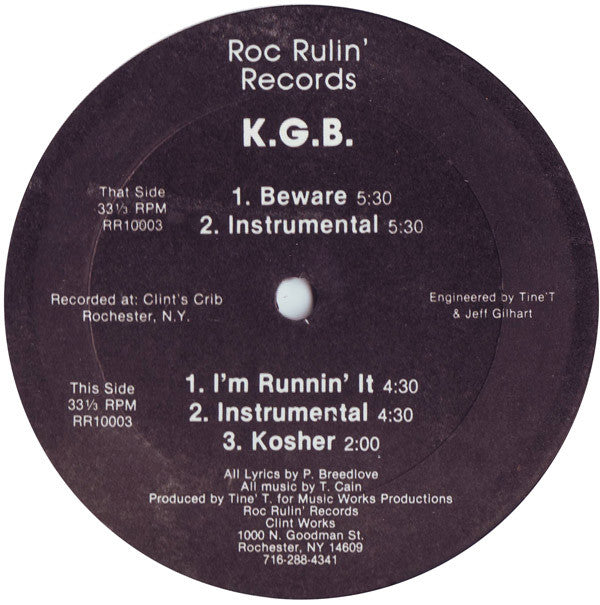 K.G.B. (5) : Beware Of The K.G.B. (12")