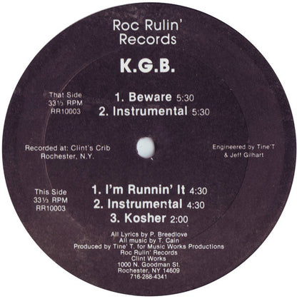 K.G.B. (5) : Beware Of The K.G.B. (12")