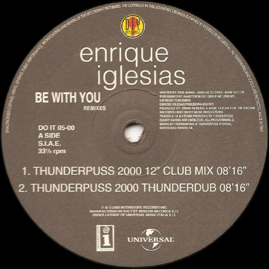 Enrique Iglesias : Be With You (Remixes) (12")
