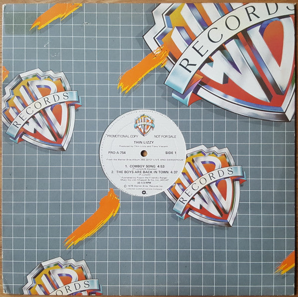Thin Lizzy : Cowboy Song / The Boys Are Back In Town / Rosalie (12", Promo)