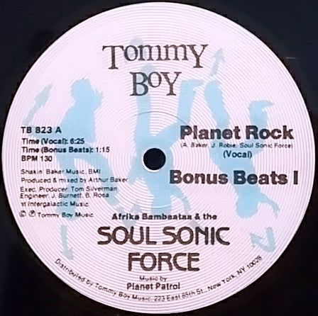 Afrika Bambaataa & The Soul Sonic Force* Music By Planet Patrol : Planet Rock (12", Blu)