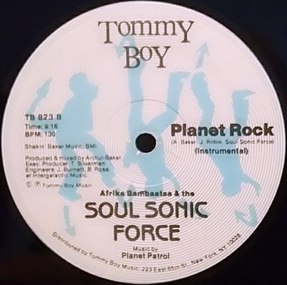 Afrika Bambaataa & The Soul Sonic Force* Music By Planet Patrol : Planet Rock (12", Blu)