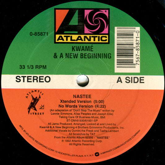 Kwamé & A New Beginning : Nastee (12")