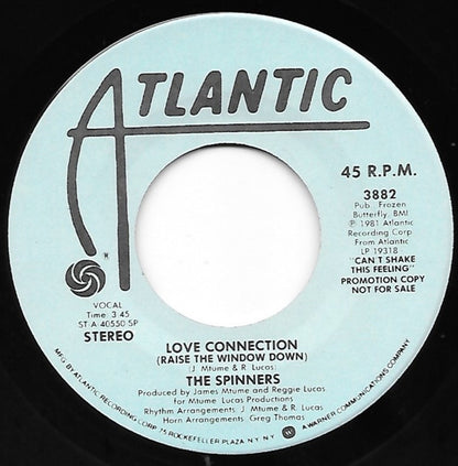 The Spinners* : Love Connection (Raise The Window Down) (7", Single, Mono, Promo, SP)