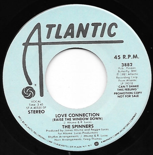 The Spinners* : Love Connection (Raise The Window Down) (7", Single, Mono, Promo, SP)