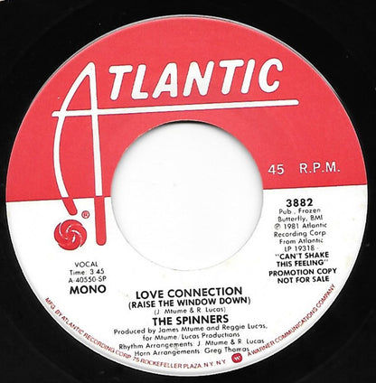 The Spinners* : Love Connection (Raise The Window Down) (7", Single, Mono, Promo, SP)