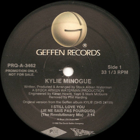 Kylie Minogue : I Still Love You (Je Ne Sais Pas Pourquoi) (12", Promo)