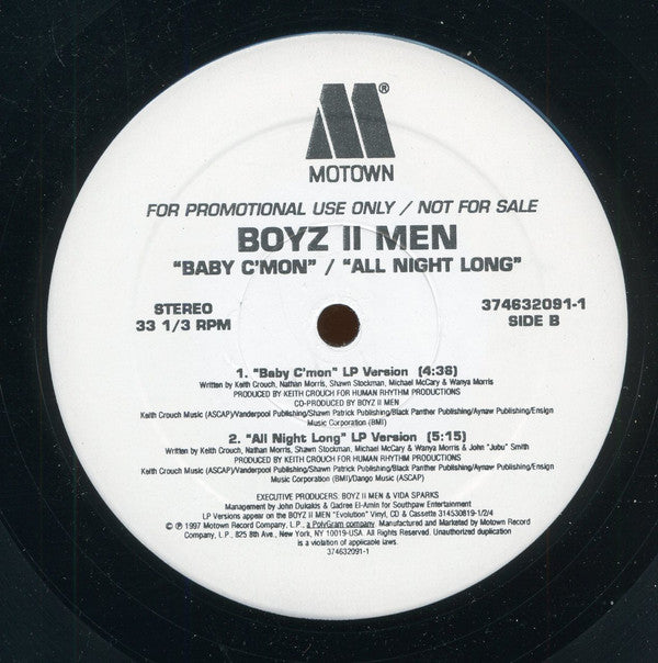 Boyz II Men : Can't Let Her Go (12", Maxi, Promo)