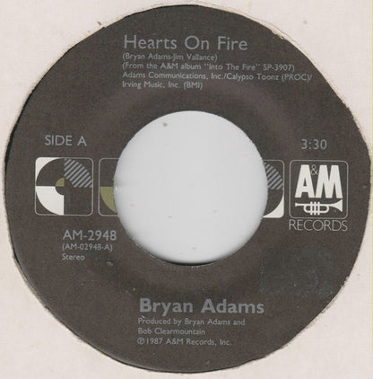 Bryan Adams : Hearts On Fire (7", Single, Pre)