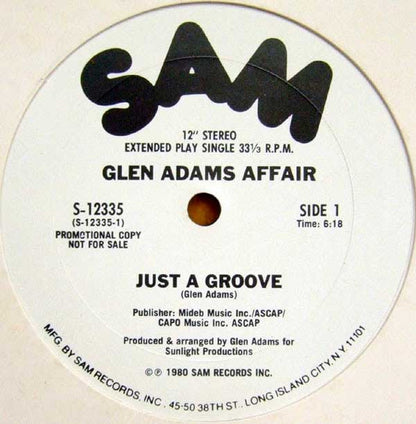 Glen Adams Affair : Just A Groove (12", Single, Promo)