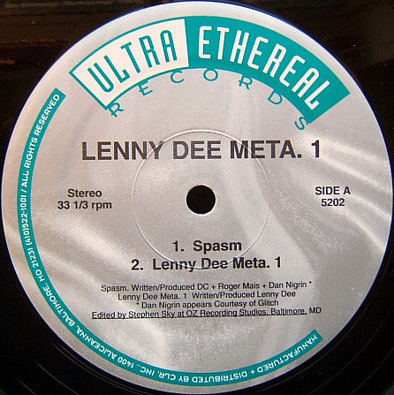 Spasm (10) / Lenny Dee / Nebula Nine : Spasm / Meta. 1 / Hypnotic Trance (12")