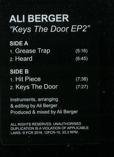 Ali Berger : Keys The Door EP 2 (12")