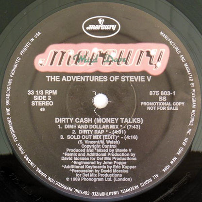 Adventures Of Stevie V. : Dirty Cash (Money Talks) (12", Promo)