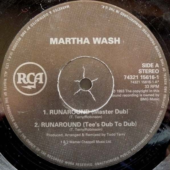 Martha Wash : Runaround + Carry On (The Todd Terry Dub Mixes) (12")