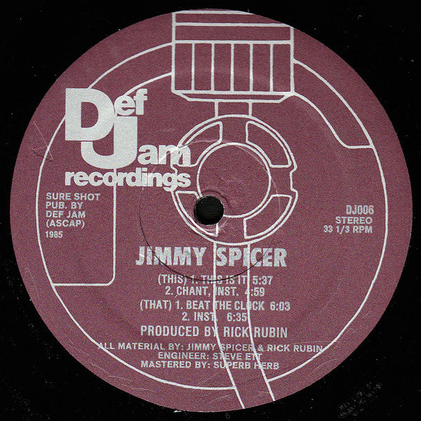 Jimmy Spicer : This Is It / Beat The Clock (12")