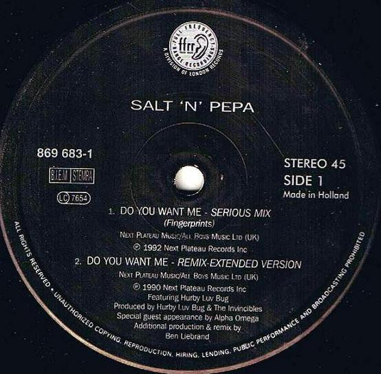 Salt 'N' Pepa : Do You Want Me (12", Maxi)