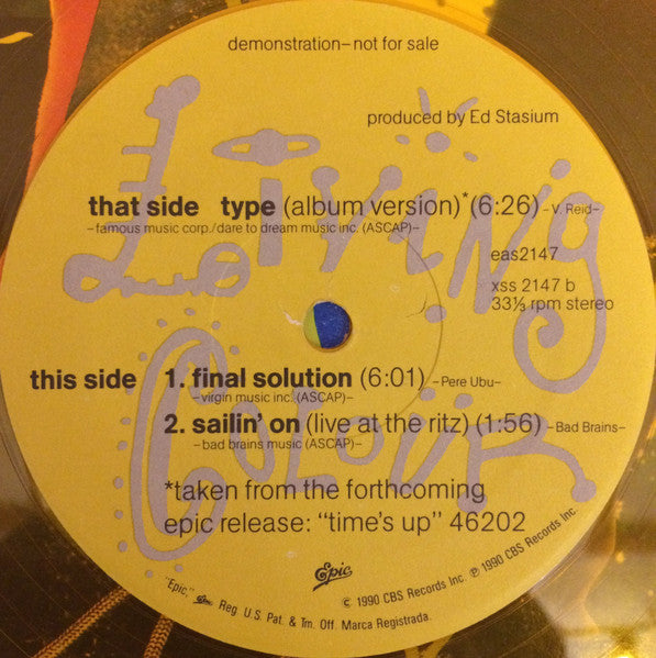 Living Colour : Type (12", Promo, Yel)