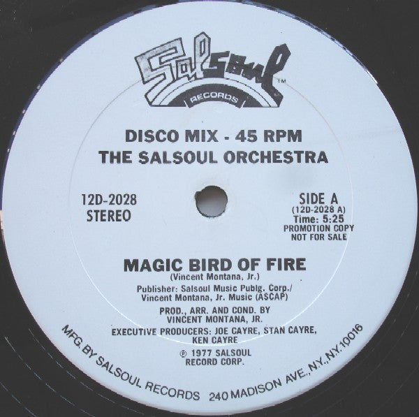 The Salsoul Orchestra : Magic Bird Of Fire / Getaway (12", Promo)
