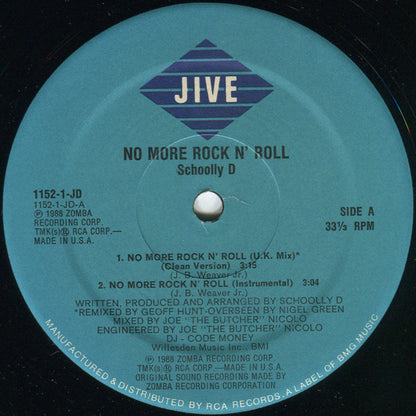 Schoolly D : No More Rock N' Roll (12")