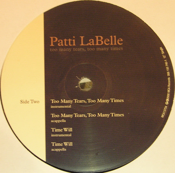 Patti LaBelle : Too Many Tears, Too Many Times (12")