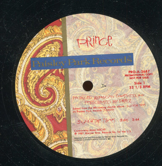 Prince : Sign "O" The Times (12", Single, Promo, All)