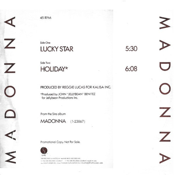 Madonna : Lucky Star / Holiday (12", Maxi, Promo)