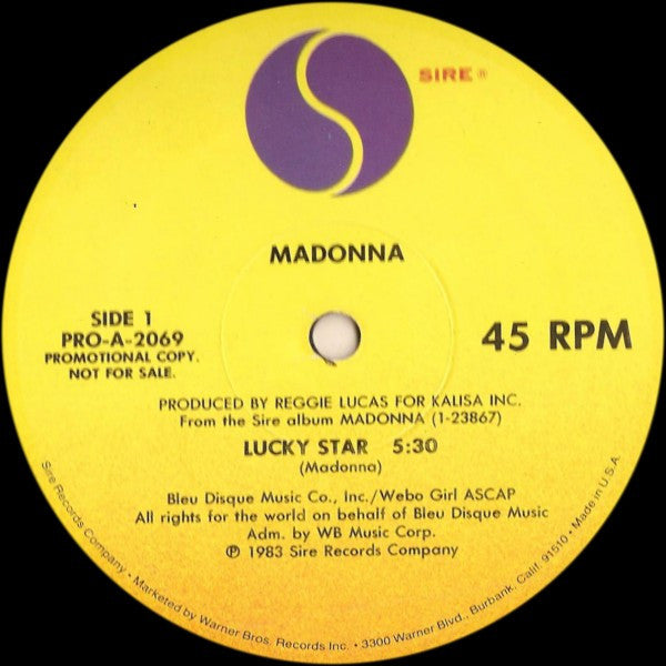 Madonna : Lucky Star / Holiday (12", Maxi, Promo)