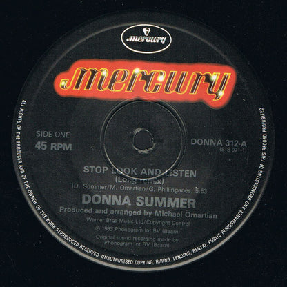Donna Summer : Stop, Look & Listen (Extended Remix) (12", Single)