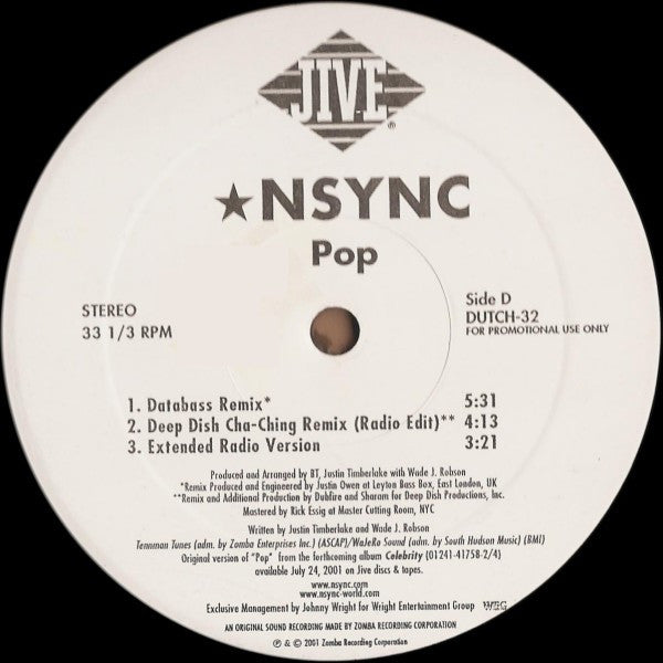 *NSYNC : Pop (2x12", Promo)