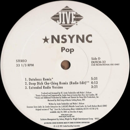 *NSYNC : Pop (2x12", Promo)