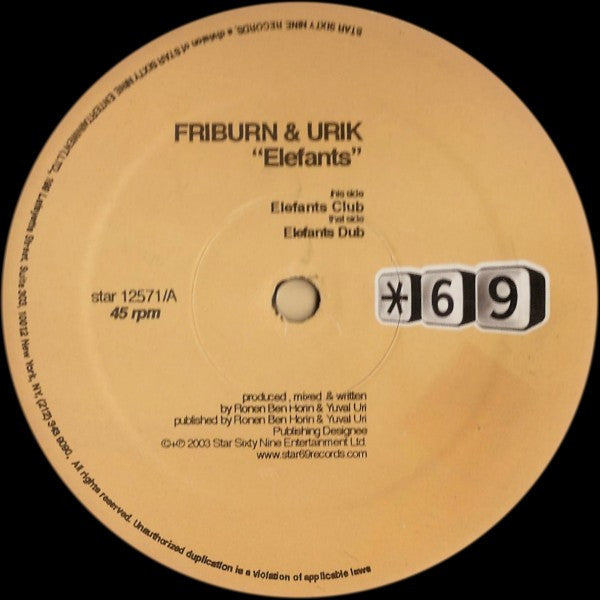 Friburn & Urik : Elefants (12")