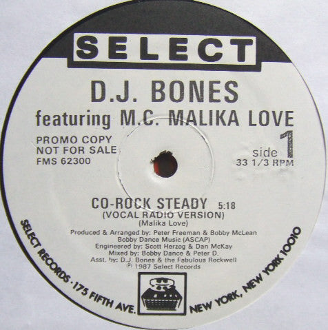 DJ Bones Featuring MC Malika Love : Co-Rock Steady (12", Promo)