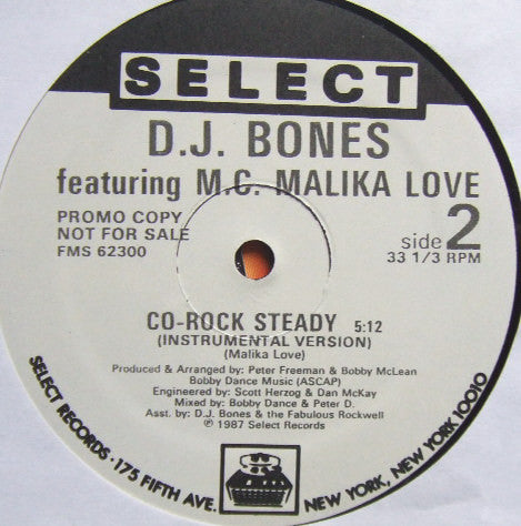 DJ Bones Featuring MC Malika Love : Co-Rock Steady (12", Promo)