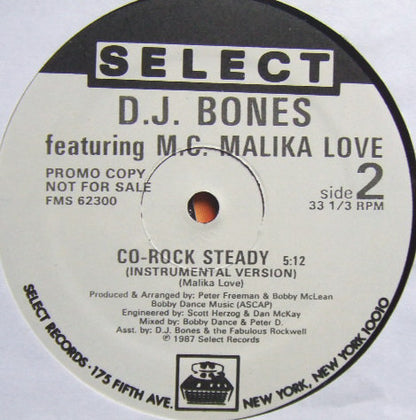 DJ Bones Featuring MC Malika Love : Co-Rock Steady (12", Promo)