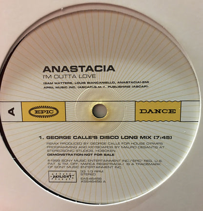 Anastacia : I'm Outta Love (12", S/Sided, Promo)