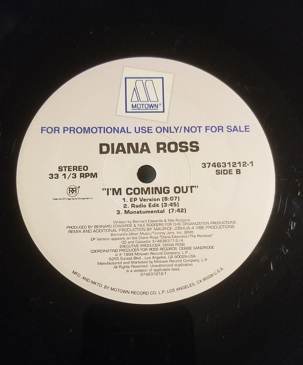 Diana Ross : The Boss / I'm Coming Out (12", Promo)