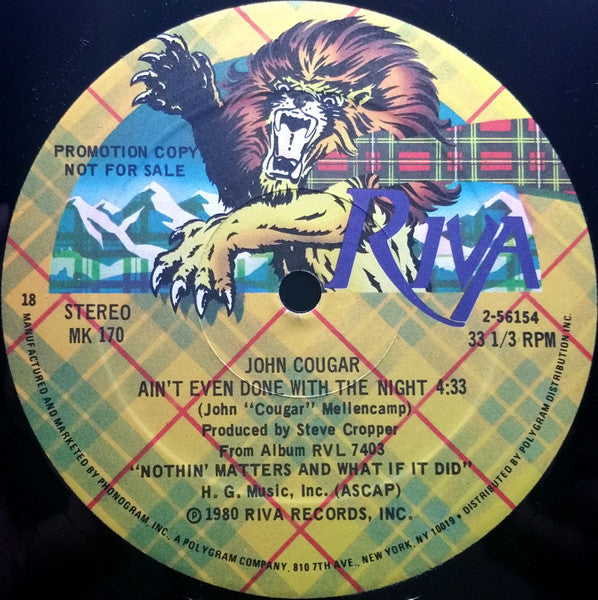 John Cougar* : Ain't Even Done With The Night (12", Promo)