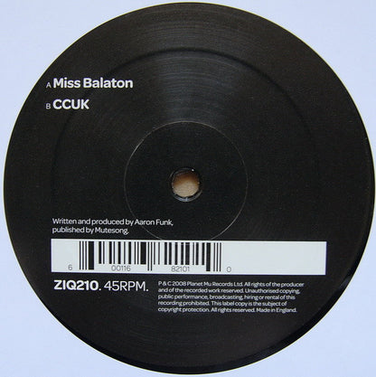 Venetian Snares : Miss Balaton (12", Single)