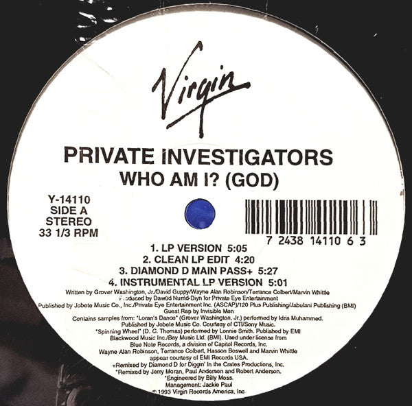 Private Investigators : Who Am I? (God) (12")