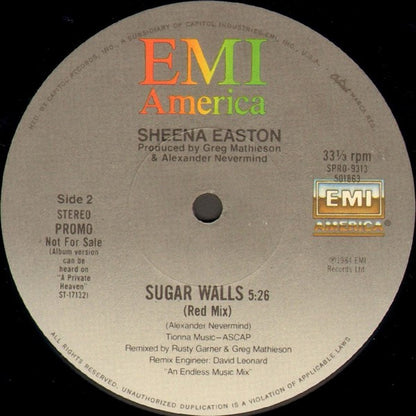 Sheena Easton : Sugar Walls (12", Promo)