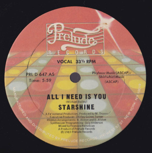 Starshine (2) : All I Need Is You (12")