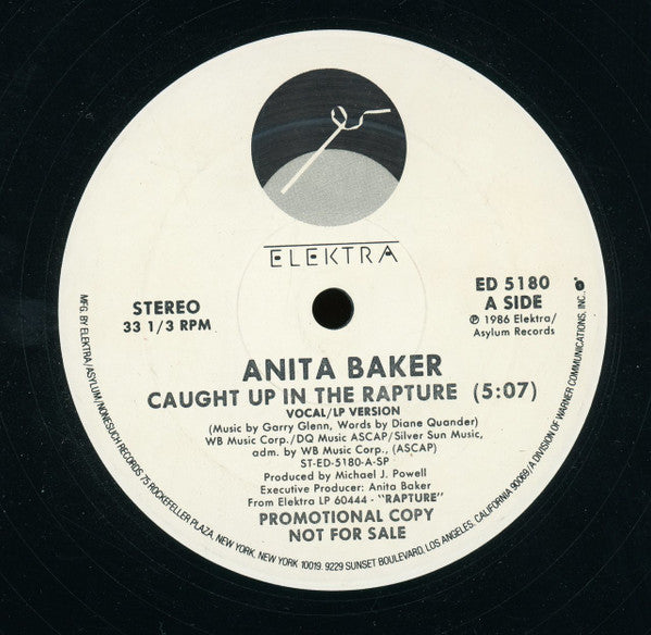 Anita Baker : Caught Up In The Rapture (12", Promo)
