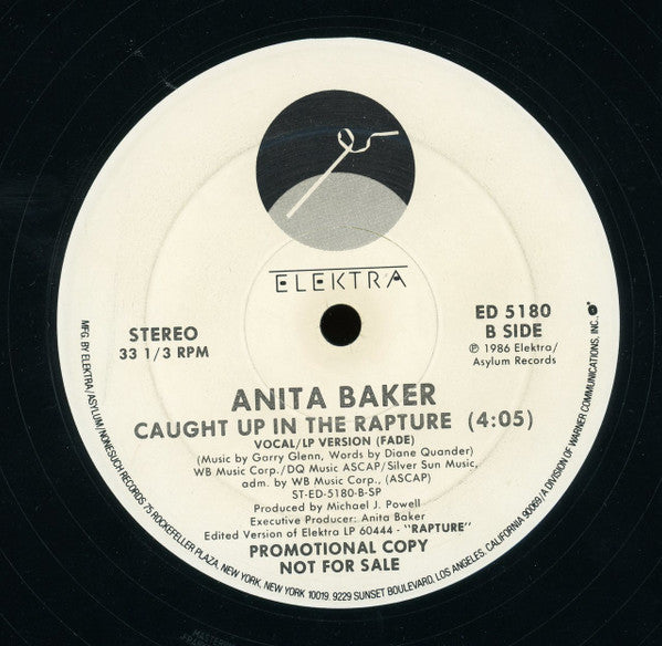 Anita Baker : Caught Up In The Rapture (12", Promo)