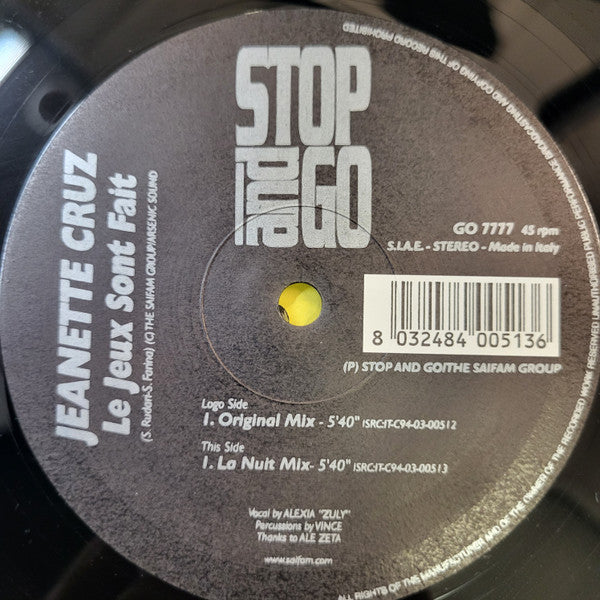 Jeanette Cruz : Le Jeux Sont Fait (12")