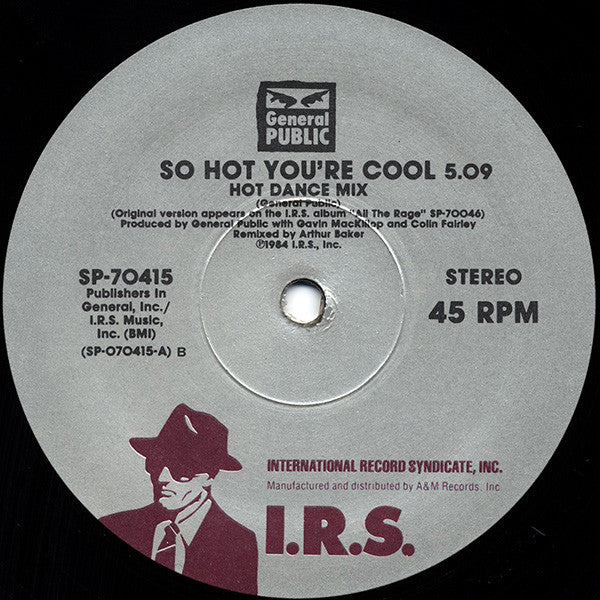 General Public : So Hot You're Cool (12", Single)