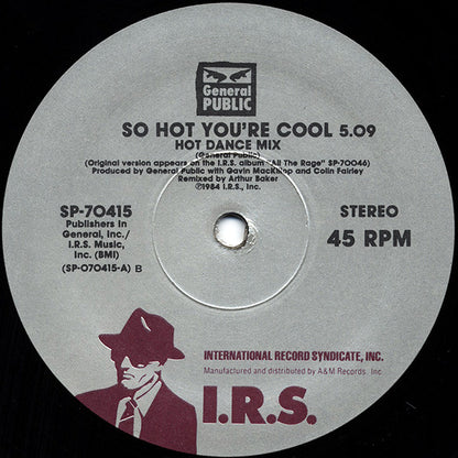 General Public : So Hot You're Cool (12", Single)
