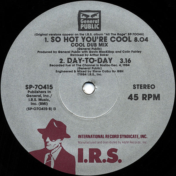 General Public : So Hot You're Cool (12", Single)